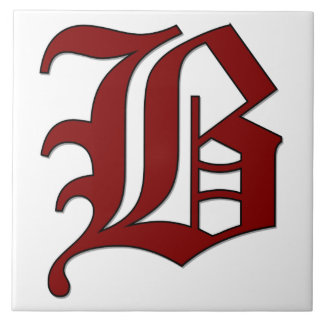 Canterbury Letter B in Roter Monogramm-Tile Fliese
