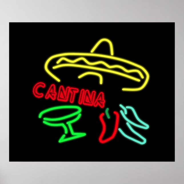 Cantina Neon Sign Poster (Vorne)