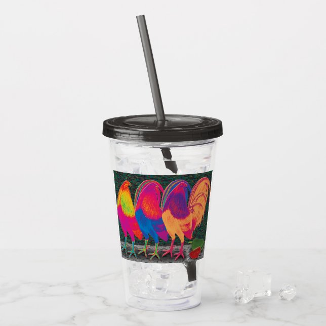 Cantina Roosters Acryltrinkbecher (Vorderseite Ice)