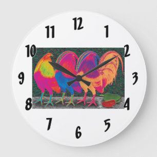 Cantina Roosters Große Wanduhr