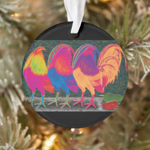 Cantina Roosters Ornament