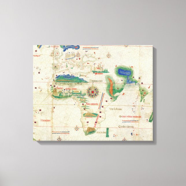Cantino Planisphere | 1502 Leinwanddruck (Vorderseite)