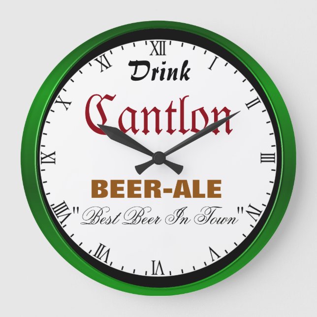Cantlon Beer Große Wanduhr (Vorderseite)