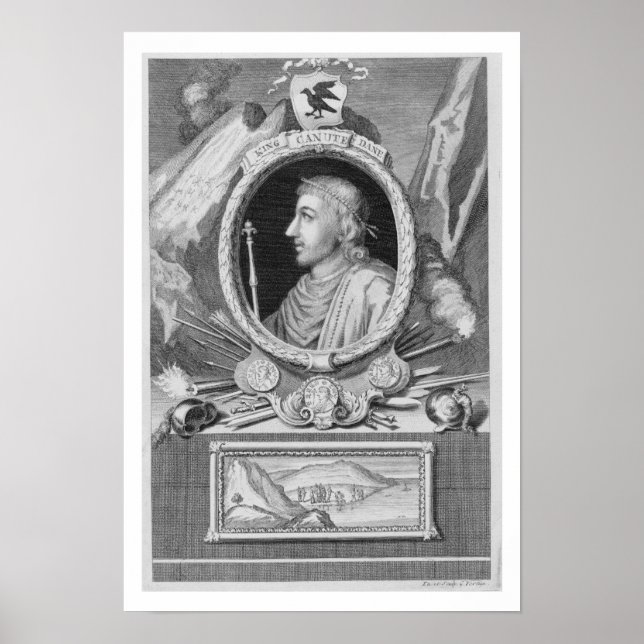 Canute the Great (d.1035) King of England, Dänemar Poster (Vorne)