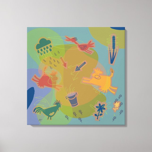 canvas animals cow chicken leinwanddruck (Vorderseite)