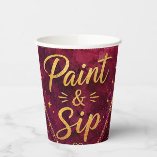 Canvas & Cabernet Paint and Sip Tassen Pappbecher