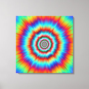 Canvas Druckexplosion in Blau und Orange Leinwanddruck