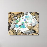 Canvas druckt Muscheln aus blaugrünem Glas