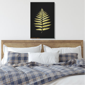 Canvas Elegant Gold Fern Leaf Botanical Decor Leinwanddruck