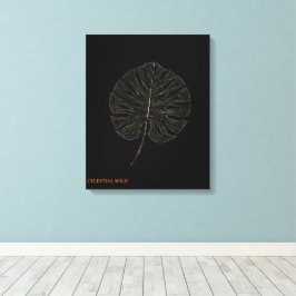 Canvas Golden Monstera Leaf Modern Noir Decor Leinwanddruck