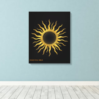 Canvas Golden Solar Eclipse Celestial Wall Art Leinwanddruck