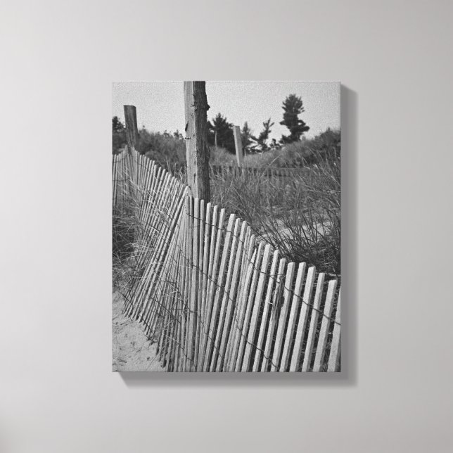 Canvas mit schwarzem und weißem Strand Leinwanddruck (Vorderseite)