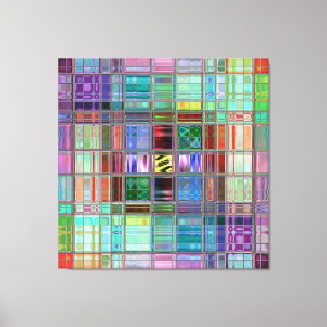 Canvas Print 40x40" Blue Sunrise Mosaik Leinwanddruck (Vorderseite)