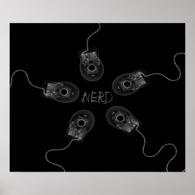 Canvas Print B&W Nerd X-Ray Computer Muse Poster (Vorne)