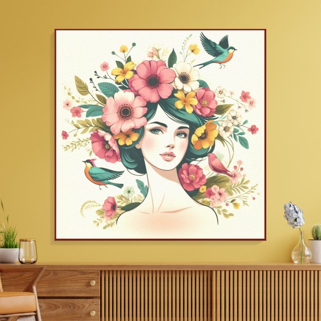 Canvas Print Birds Song im Sommer Leinwanddruck (Insitu (Wohnzimmer))