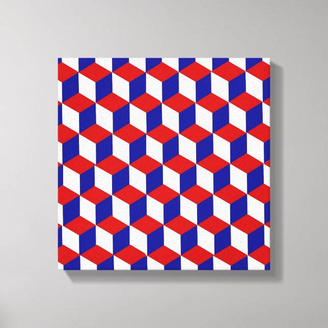 Canvas Print - Blockillusion in rot, weiß, blau Leinwanddruck (Vorderseite)
