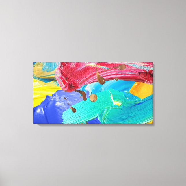 Canvas Print Blue Red Abstrakt Wall Kunst Leinwanddruck (Vorderseite)