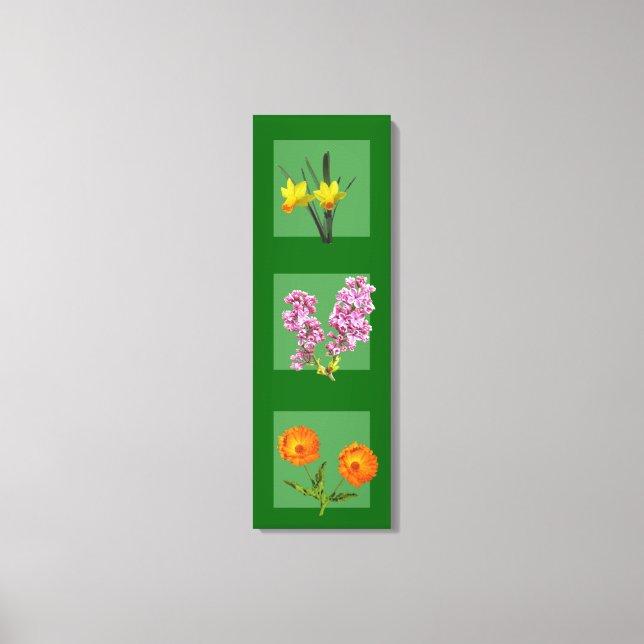 Canvas Print - Botanischer Triptychon Leinwanddruck (Vorderseite)