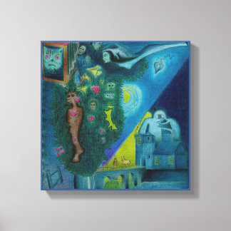 Canvas Print: Fliegende Liebhaber: Farbstifte Kuns Leinwanddruck