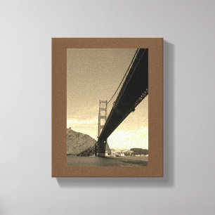 Canvas print - Golden Gate Bridge (sepia) Leinwanddruck