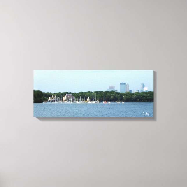 Canvas Print: Lake Harriet & Minneapolis Skyline_ Leinwanddruck (Vorderseite)