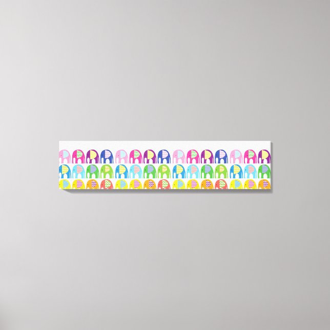 Canvas Print - Mehrfarbige Elefanten Leinwanddruck (Vorderseite)