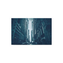Canvas Print - Metropolis Blue Monochrome
