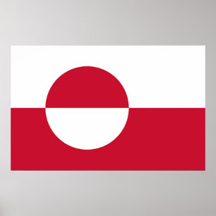 Canvas Print mit der Flagge Grönlands Poster