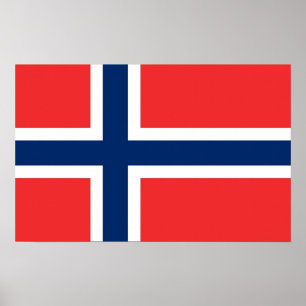 Canvas Print mit der Flagge Norwegens Poster