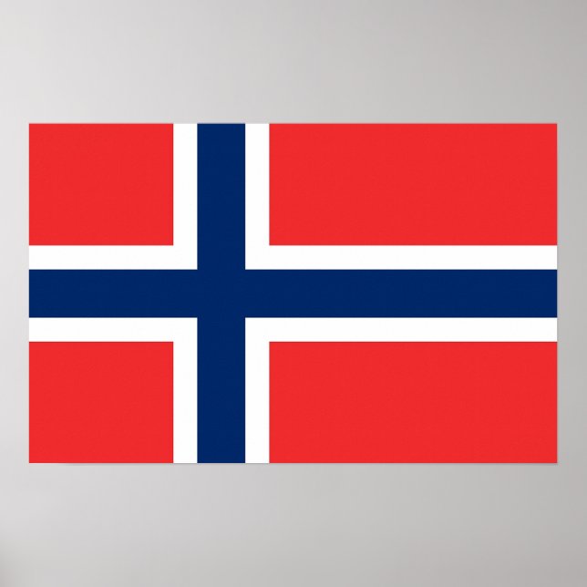 Canvas Print mit der Flagge Norwegens Poster (Vorne)