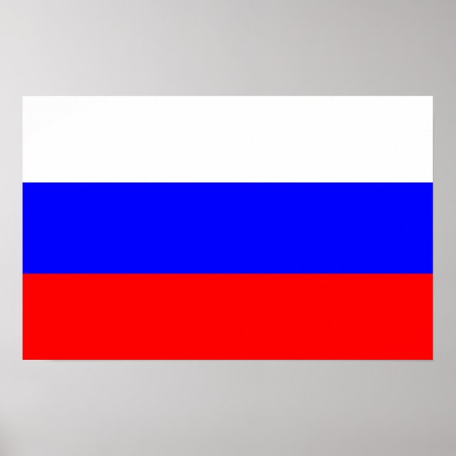 Canvas Print mit der Flagge Russlands Poster (Vorne)