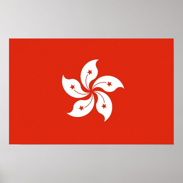 Canvas Print mit Flag Hongkong, China Poster (Vorne)