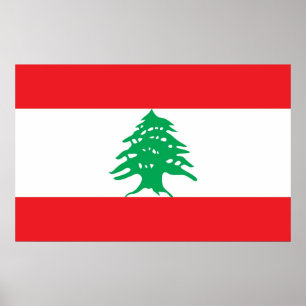 Canvas Print mit Flag Libanon Poster