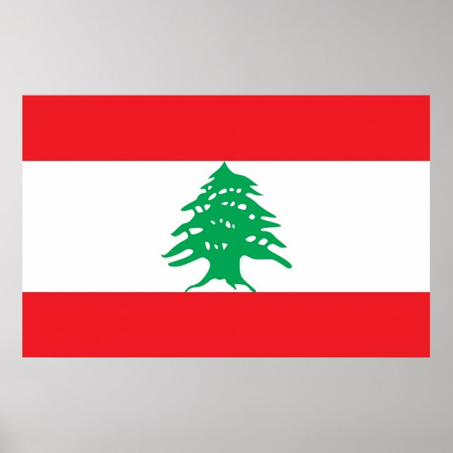Canvas Print mit Flag Libanon Poster (Vorne)