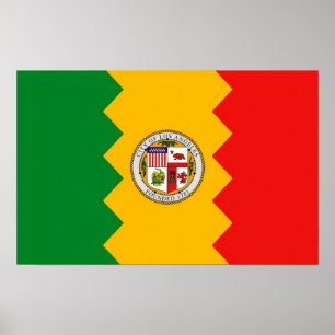 Canvas Print mit Flag Los Angeles, Kalifornien Poster