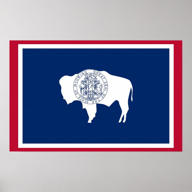 Canvas Print mit Flag of Wyoming, USA. Poster (Vorne)