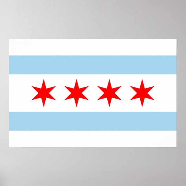 Canvas Print mit Flag von Chicago, USA. Poster (Vorne)