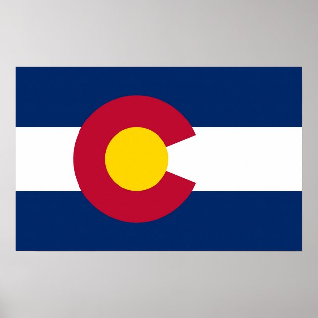 Canvas Print mit Flag von Colorado, USA. Poster (Vorne)