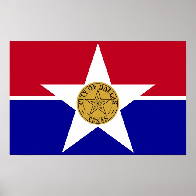 Canvas Print mit Flag von Dallas, USA. Poster (Vorne)