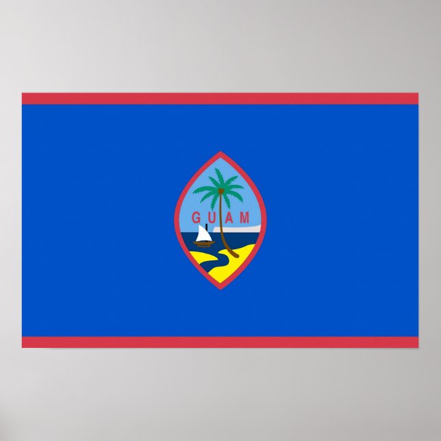 Canvas Print mit Flag von Guam, USA. Poster (Vorne)