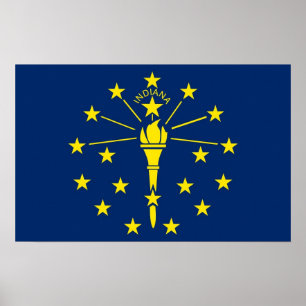 Canvas Print mit Flag von Indiana, USA. Poster