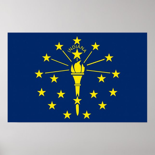 Canvas Print mit Flag von Indiana, USA. Poster (Vorne)