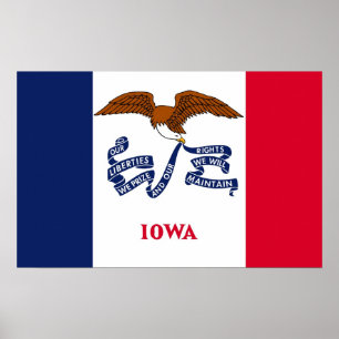 Canvas Print mit Flag von Iowa, USA. Poster
