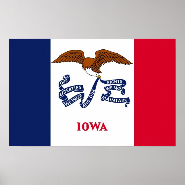 Canvas Print mit Flag von Iowa, USA. Poster (Vorne)