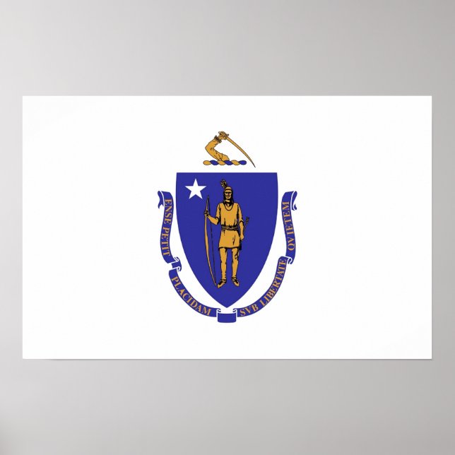 Canvas Print mit Flag von Massachusetts, USA. Poster (Vorne)
