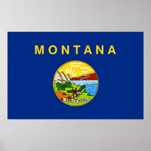 Canvas Print mit Flag von Montana, USA. Poster