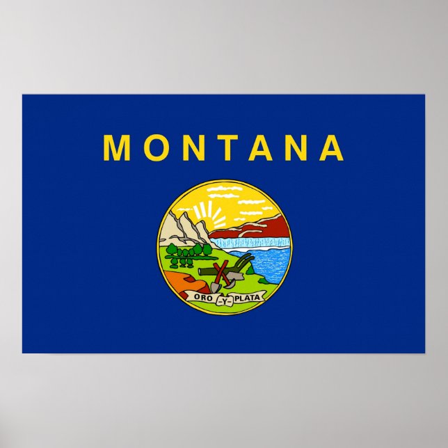Canvas Print mit Flag von Montana, USA. Poster (Vorne)