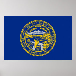 Canvas Print mit Flag von Nebraska, USA. Poster
