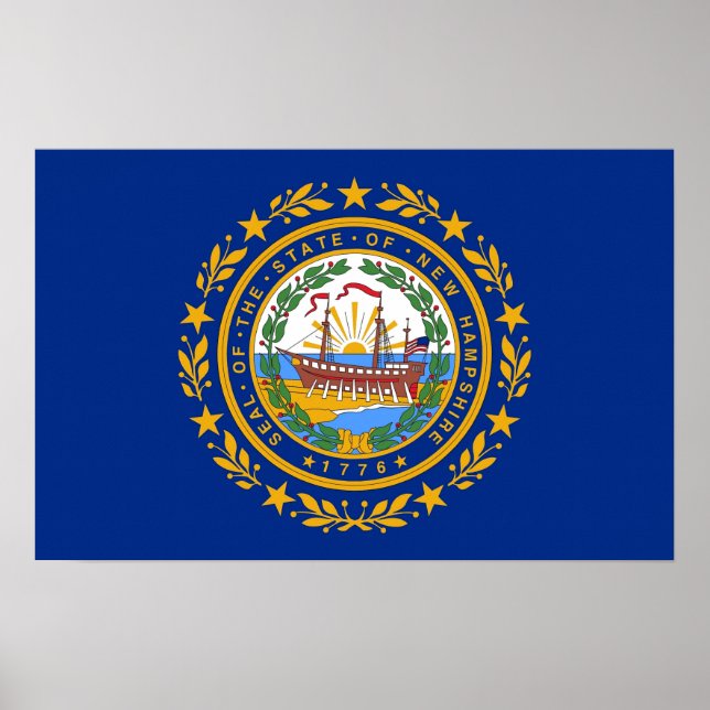 Canvas Print mit Flag von New Hampshire, USA. Poster (Vorne)