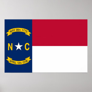 Canvas Print mit Flag von North Carolina, USA. Poster